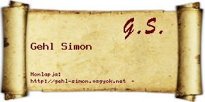 Gehl Simon névjegykártya
